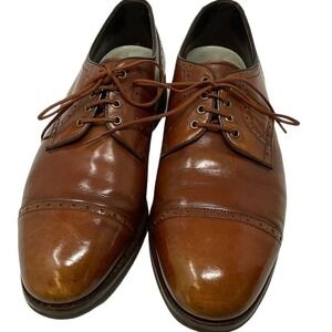 FootJoy Mens Classics Derby Shoes 9.5 D Tan Brown Good Cap Toe‎ Brogue 51060